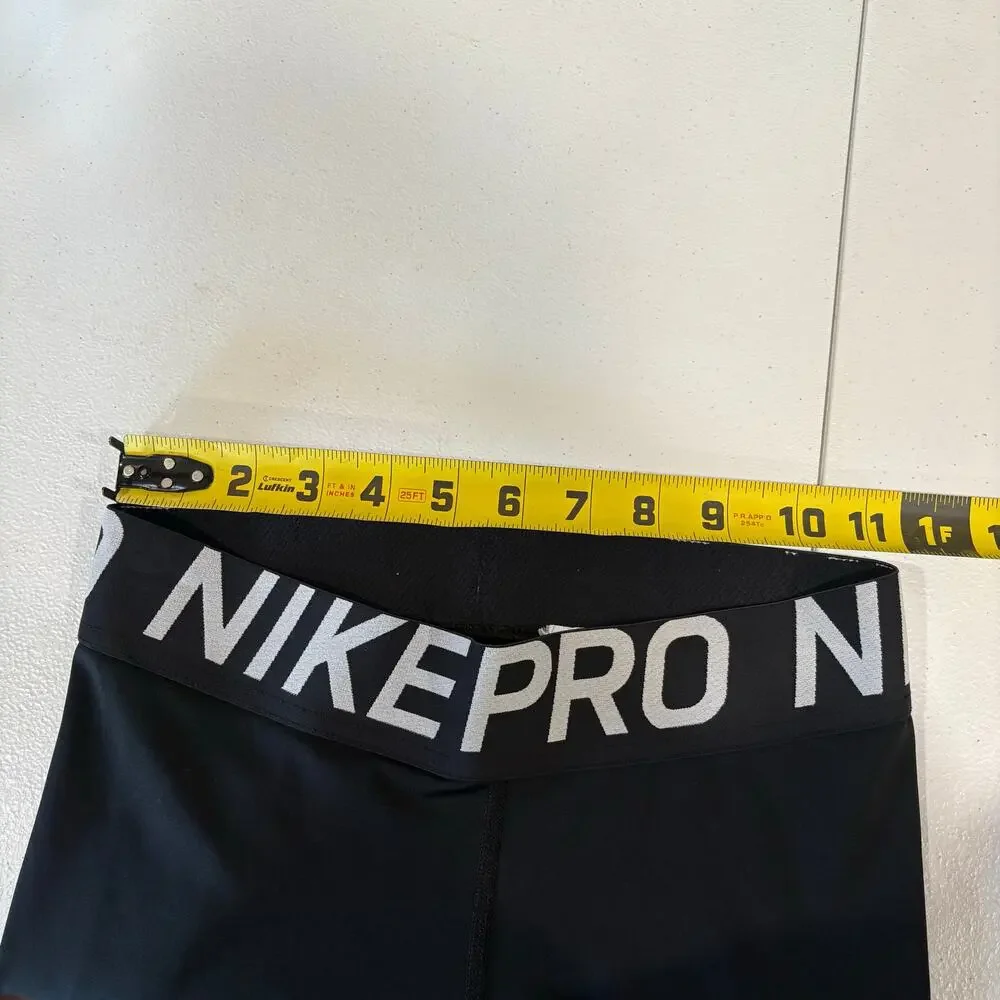 Nike Pro Mesh Logo Crop Training Tights AO9972 Black/White Womens Small